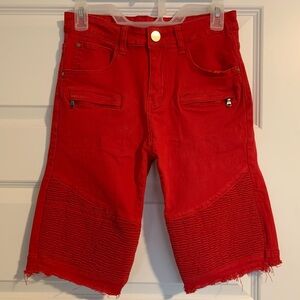 Men’s Red Denim Shorts
